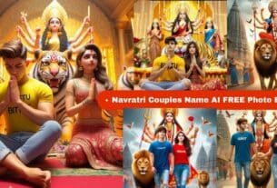 Navratri Couples Name AI FREE Photo Editing Prompt 2024